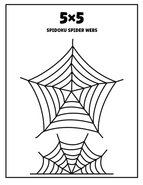 Premium vector spider web sudoku spidoku halloween puzzles