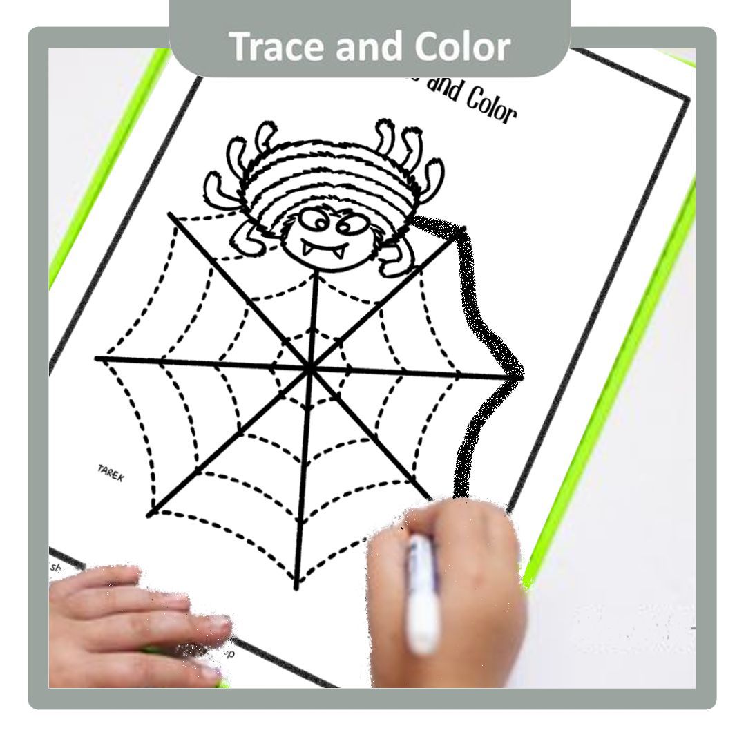 Halloween spider trace and color