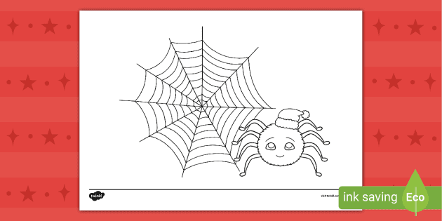 Christmas spider louring page teacher made