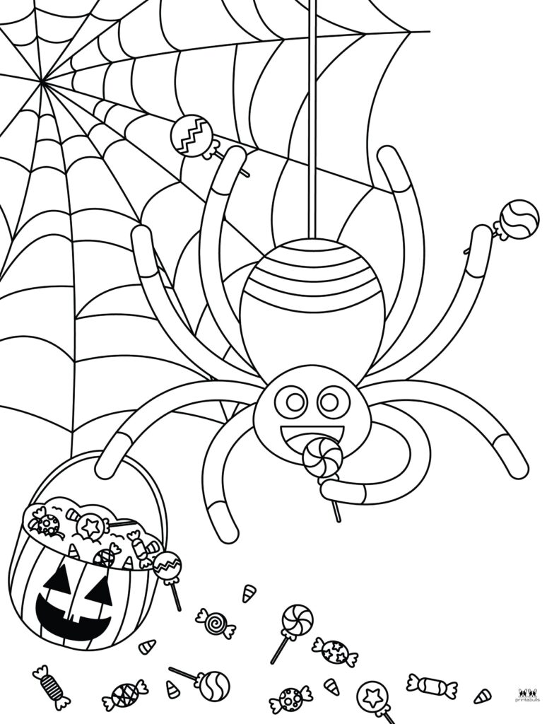 Halloween spider coloring pages