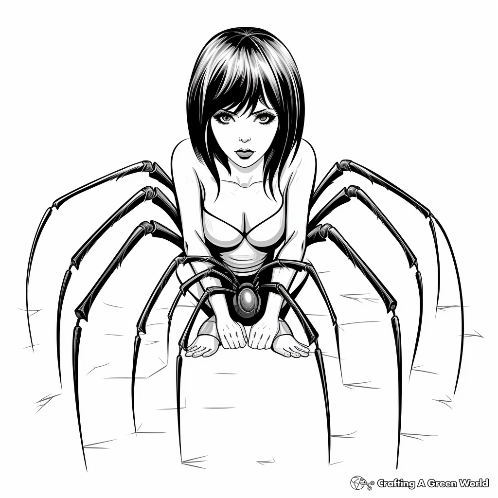 Black widow spider coloring pages