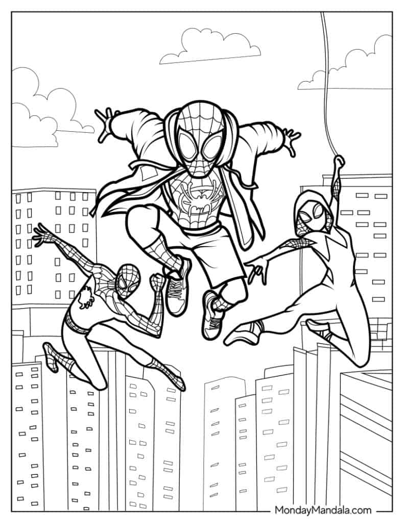 Miles morales coloring pages free pdf printables