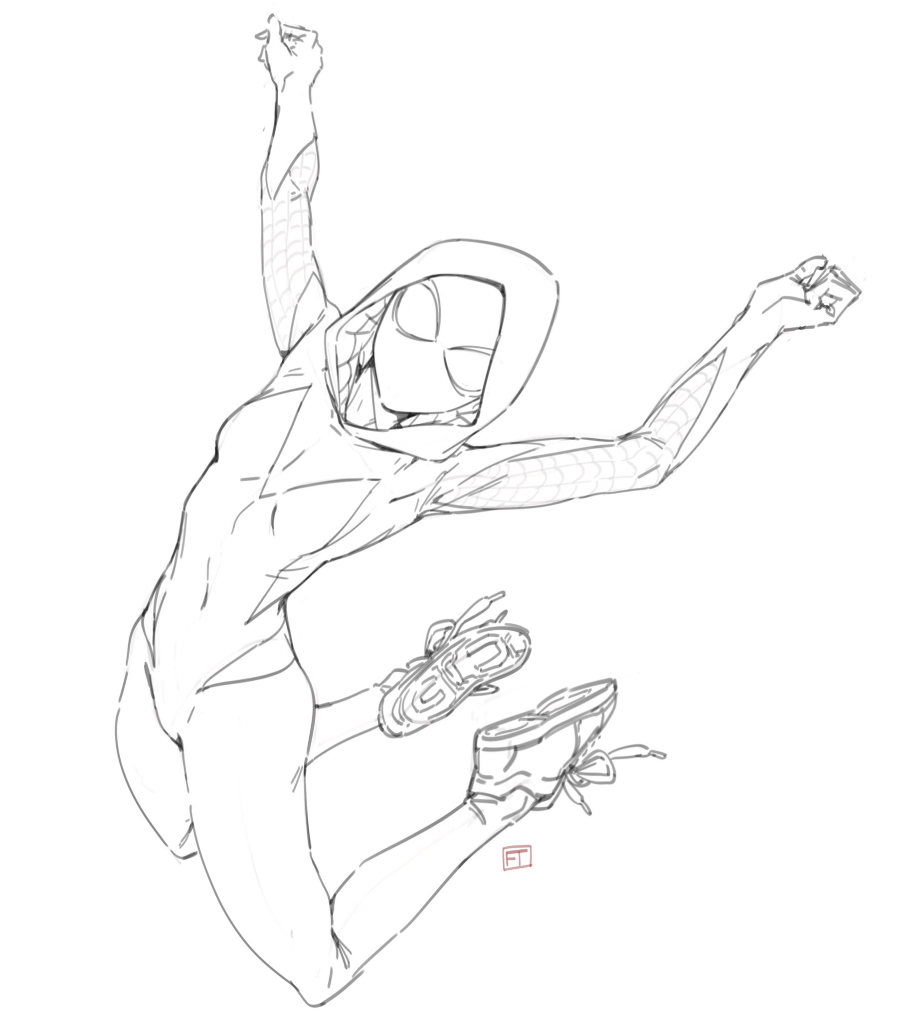 Felix ðð on x quick spider gwen study sketch spiderverse didnt see it yet but really wanna go to the cinema httpstcorcdsxjsi x