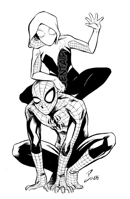 Spidey and gwen bw by dekarogue on