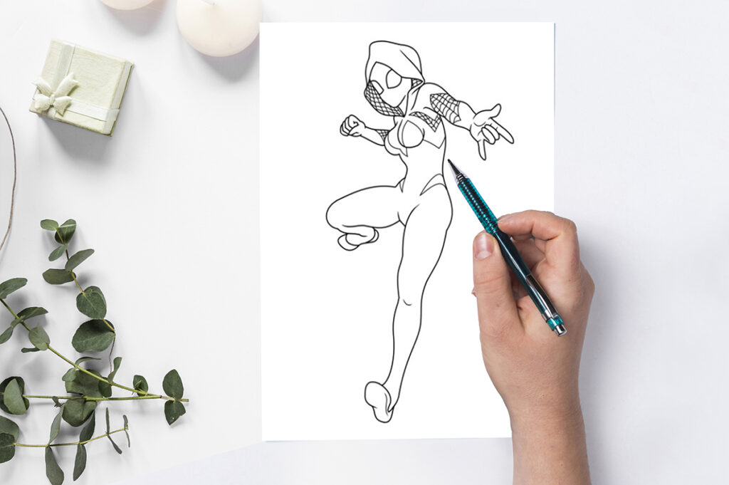 Spider gwen coloring pages