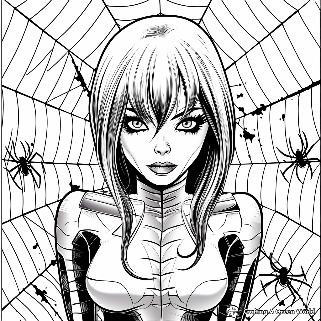 Black widow spider coloring pages