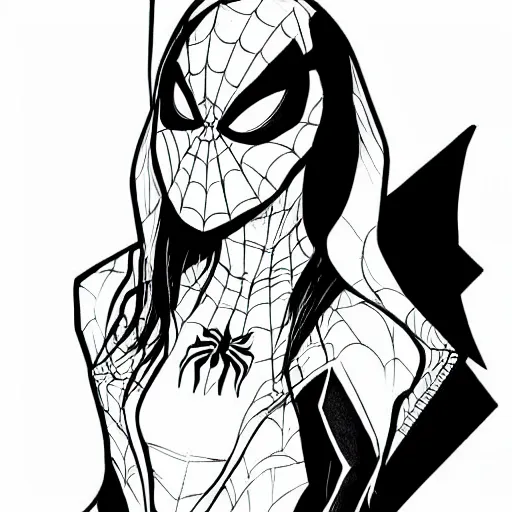 Beautiful lineart drawing of spider