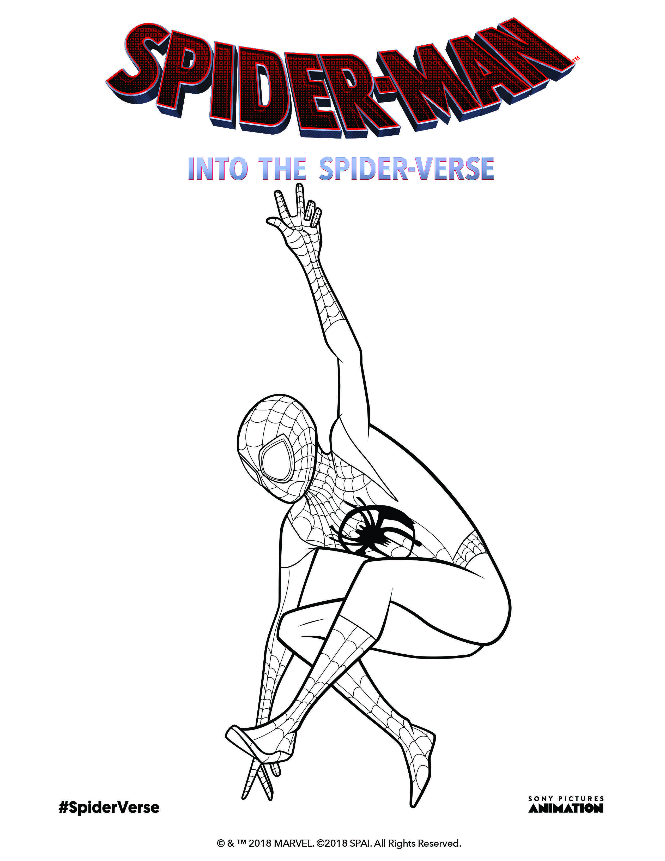 Get ready for spiderman into the spiderverse by coloring milesmorales suited up in theaters â spiderman coloring avengers coloring pages coloring pages