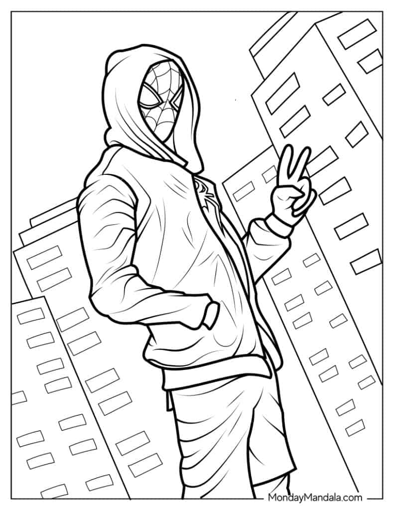 Miles morales coloring pages free pdf printables