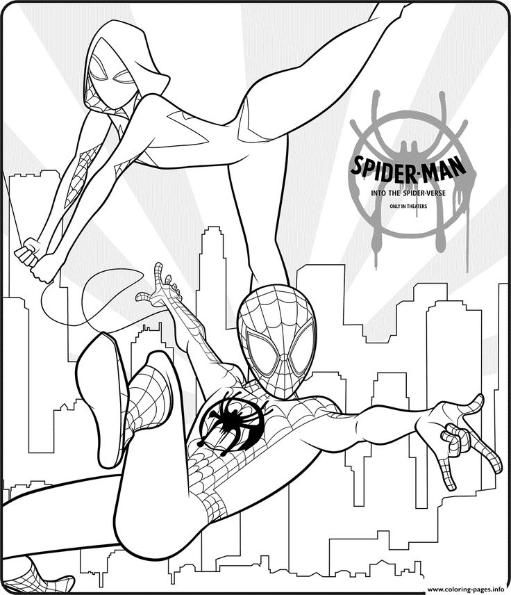 Print spider man into the spider verse coloring pages avengers coloring pages spiderman coloring coloring pages