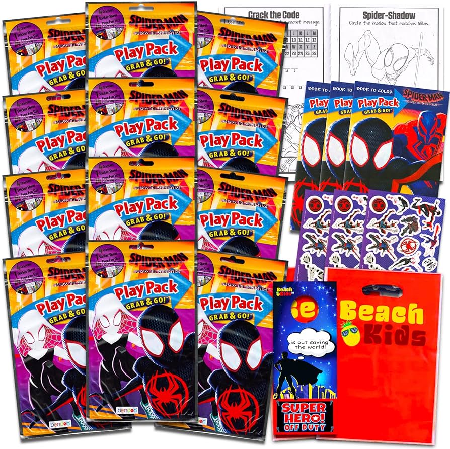 Spiderman across the spiderverse birthday party favors and supplies bundle for kids