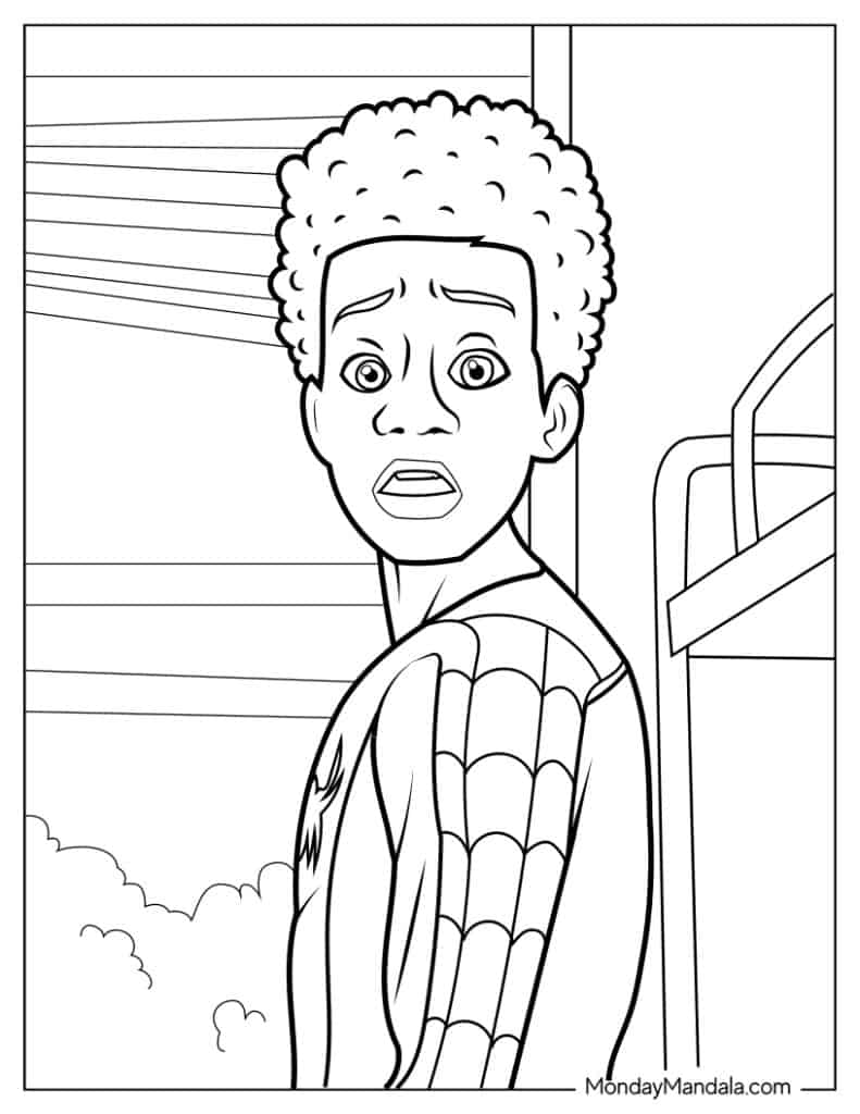 Miles morales coloring pages free pdf printables