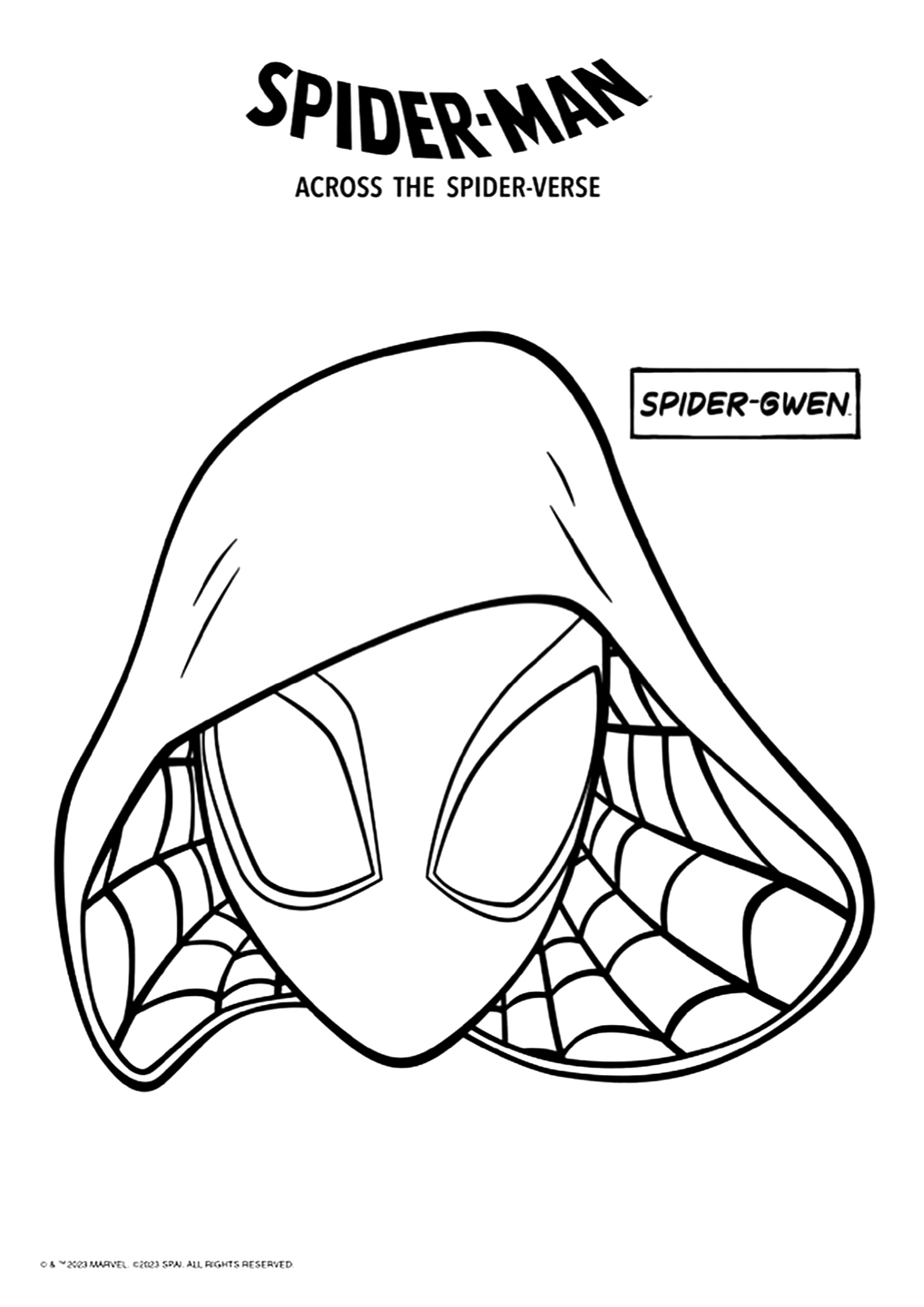 Spider man across the spider verse to color for kids