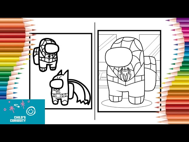 Spideran and batan aong us aong us coloring pages