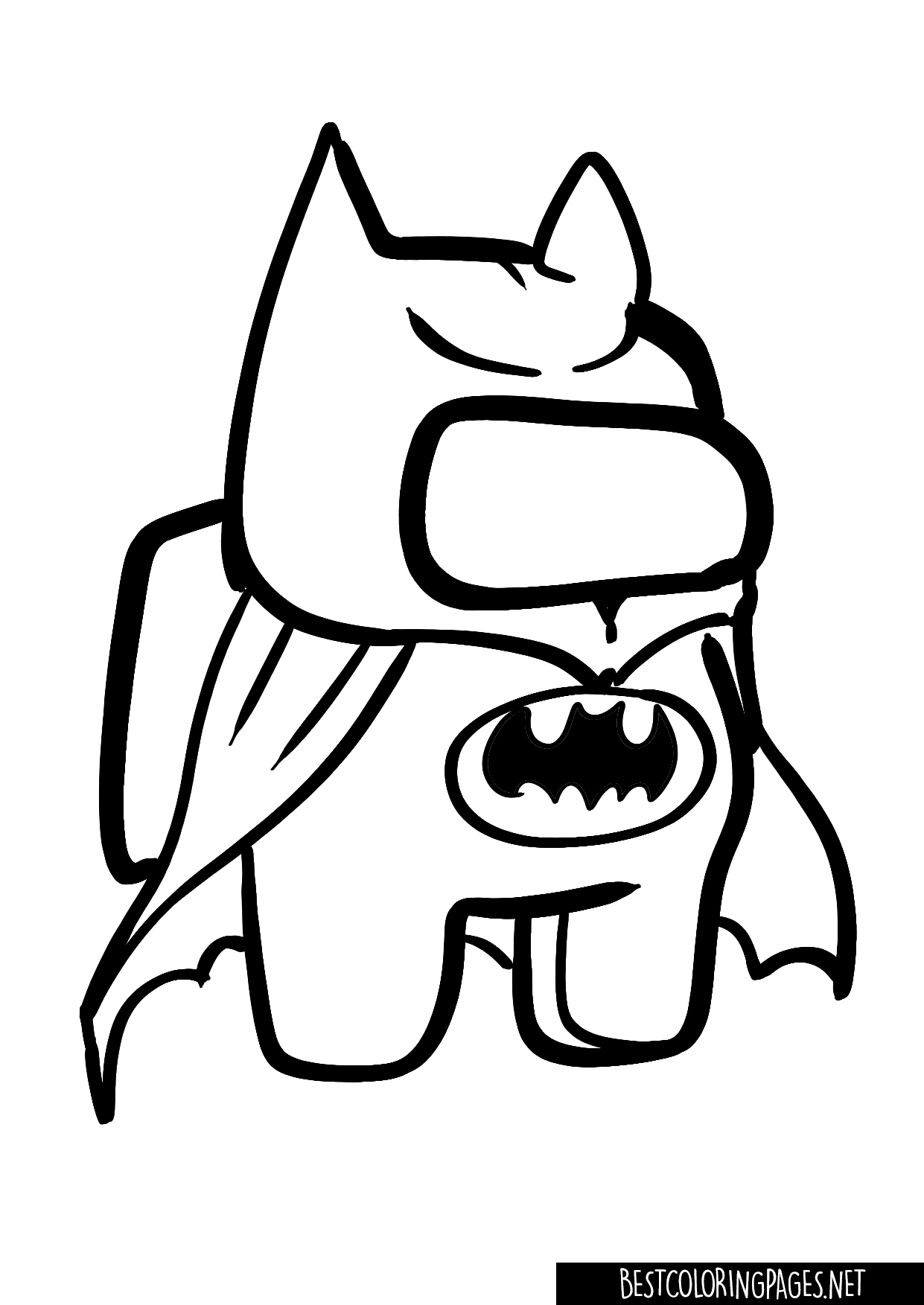 Among us batman coloring pages