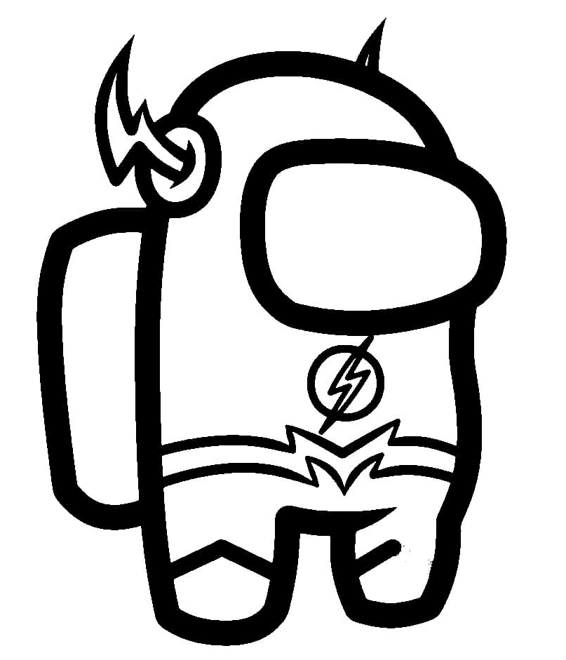 Flash among us coloring page