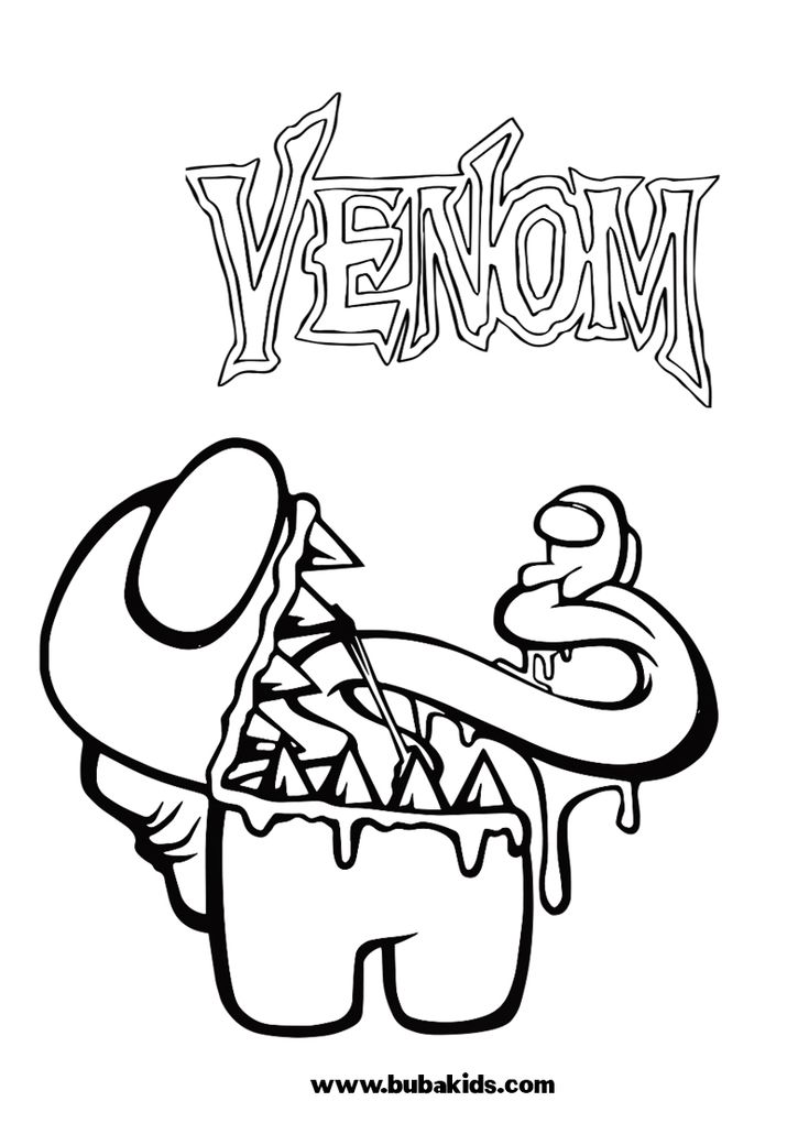 Free printable among us venom coloring page