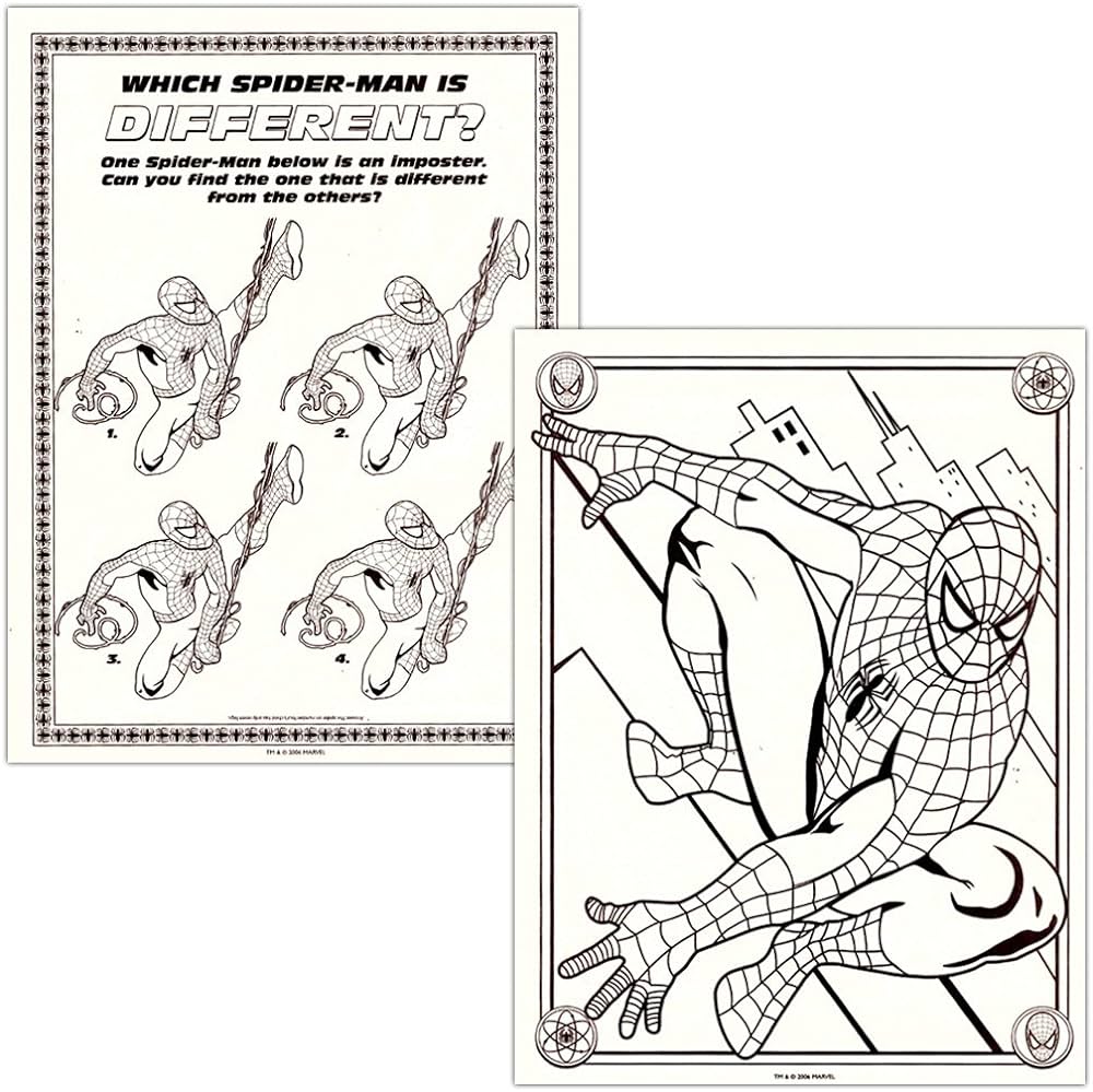 Marvel spiderman ultimate coloring book set