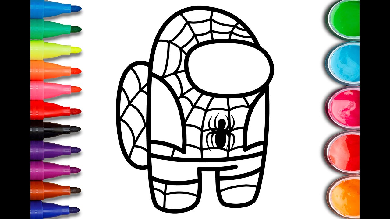 How to draw among us spider