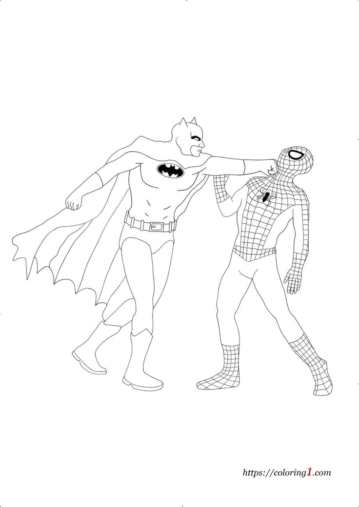 Batman vs spiderman coloring pages