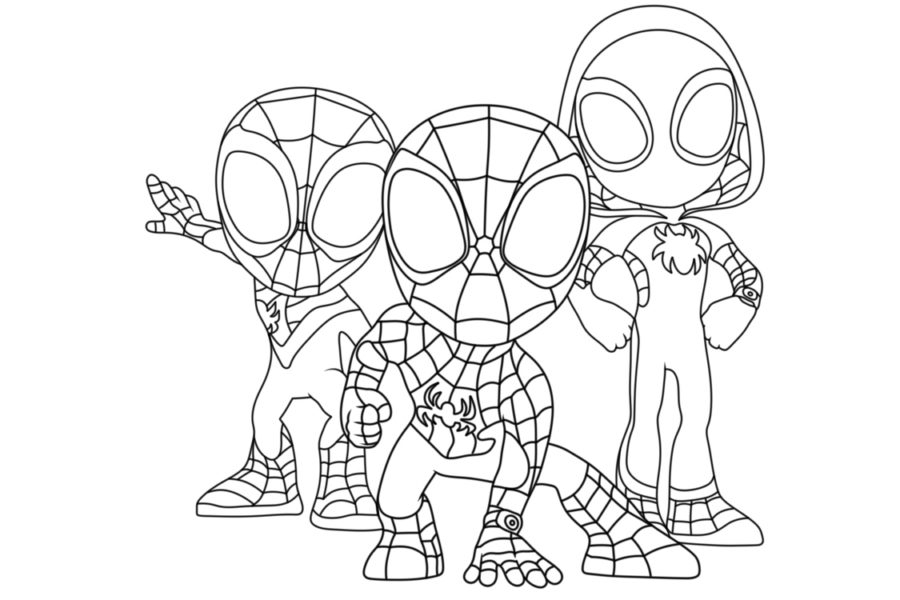 Spidey and his amazing friends coloring page