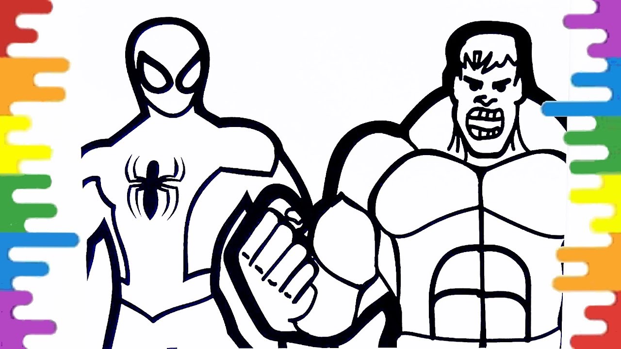 Spiderman coloring pageshulk coloring pages how to color superhero avengers coloring