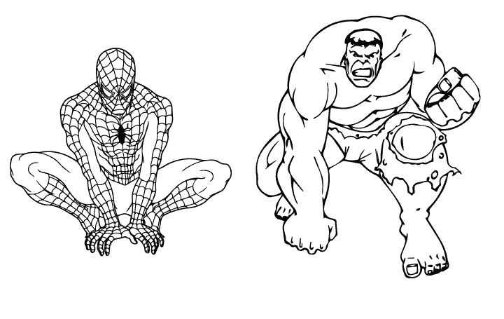 Spiderman and hulk coloring page spiderman coloring superhero coloring pages hulk coloring pages