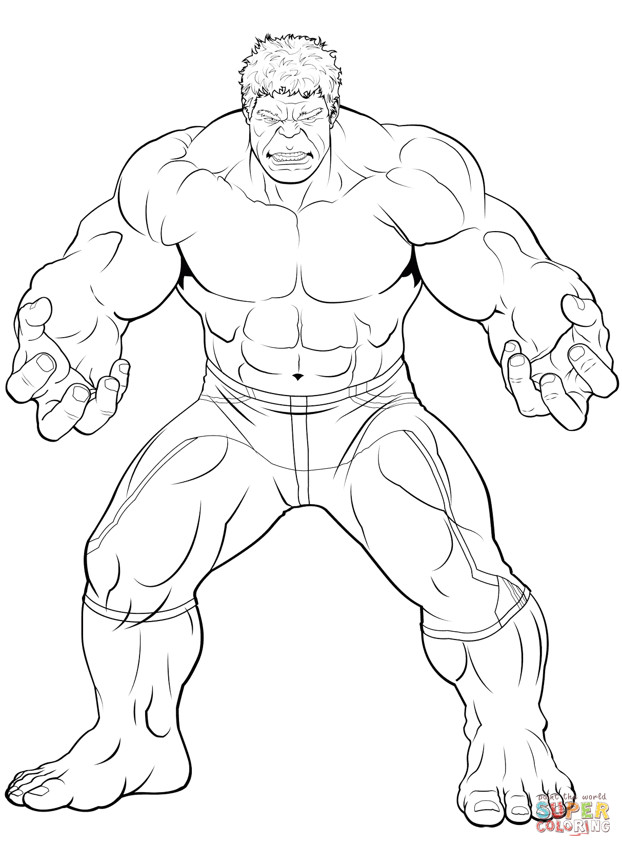 Avengers the hulk coloring page free printable coloring pages