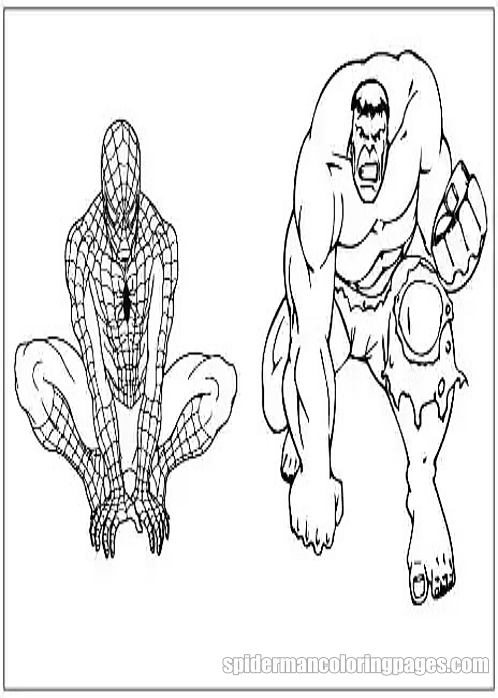 Cool fun and adventure with spiderman and hulk coloring pages for kids