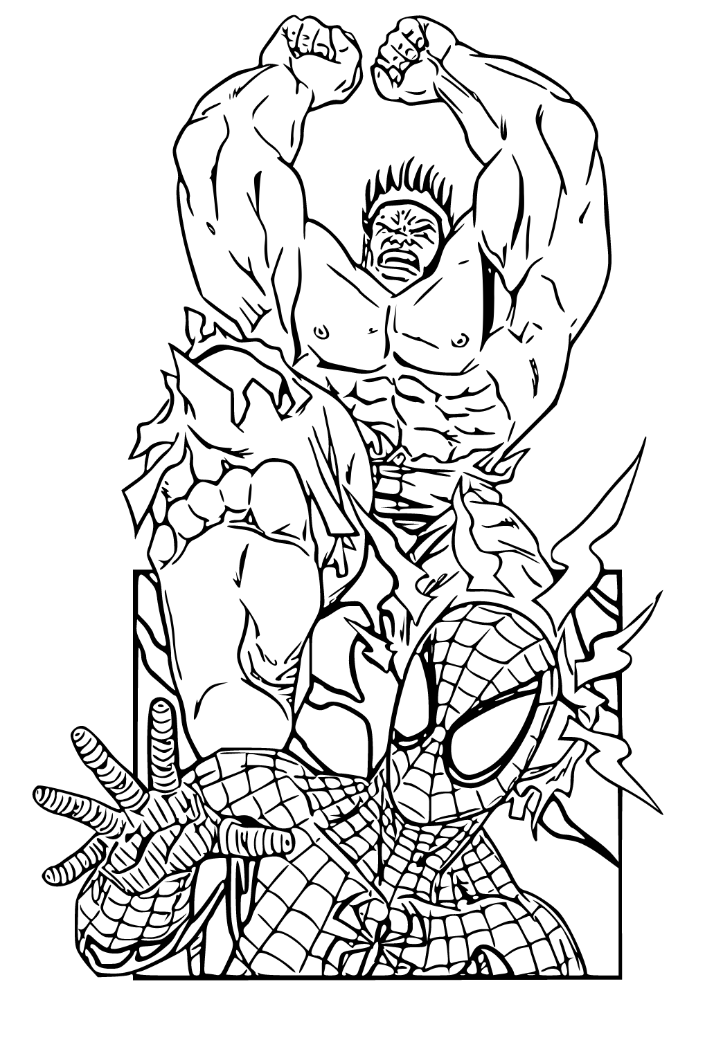 Free printable marvel hulk coloring page sheet and picture for adults and kids girls and boys