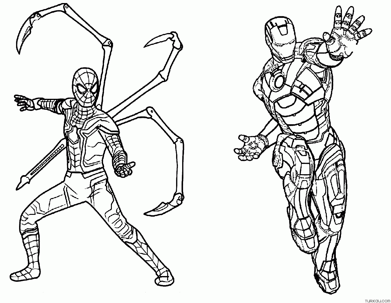 Iron spiderman coloring page