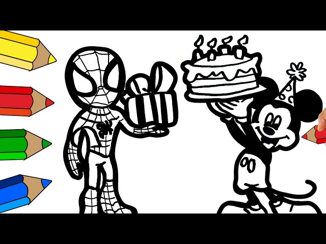 Drawing arvels spidey and ickey happy birthday ðhow to draw spidey vs ickey happy birthdayðdraw