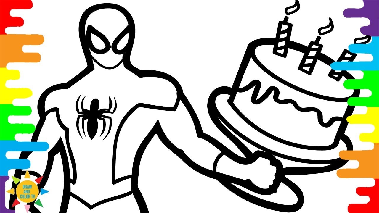 Spiderman coloring pages siderman birthday coloring pages draw and color tv