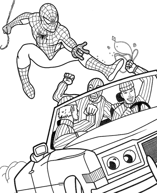 Comic book coloring page spiderman