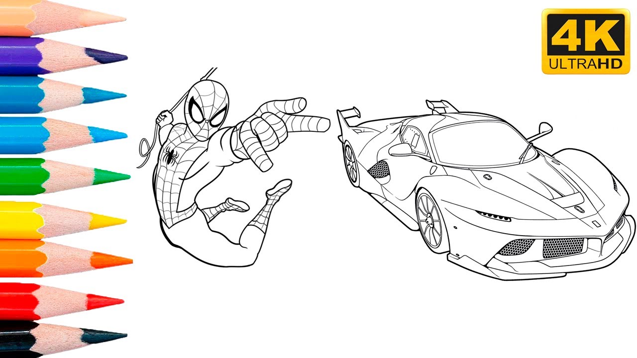 Spiderman car coloring pages viral spiderman