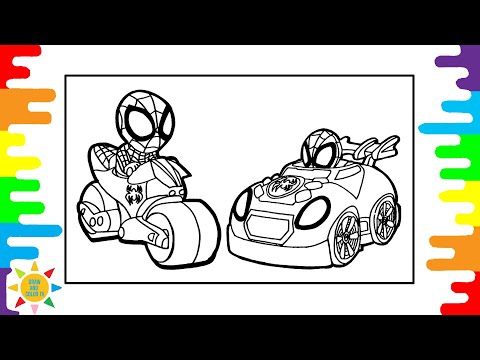 Spidey amazing friends car coloring pages spidey amazing friends coloring pagedrawandcolortv