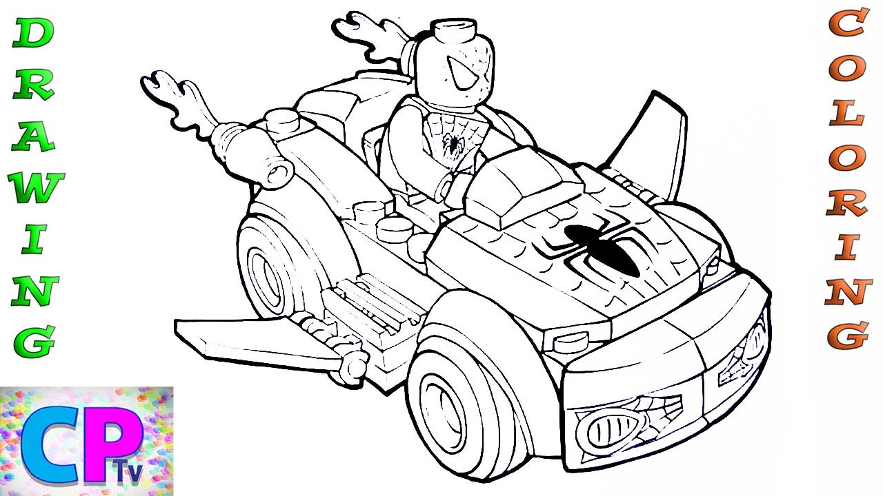 Spideran coloring pages spidean in the winged car drawing of superherono copyright sounds