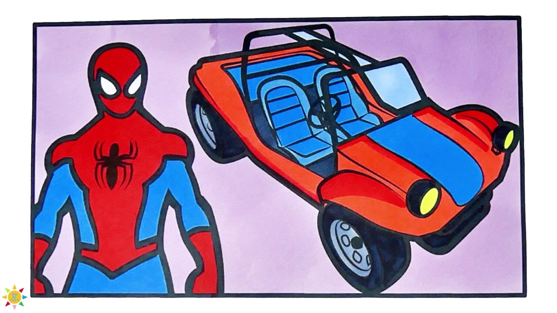 Spiderman car coloring pages