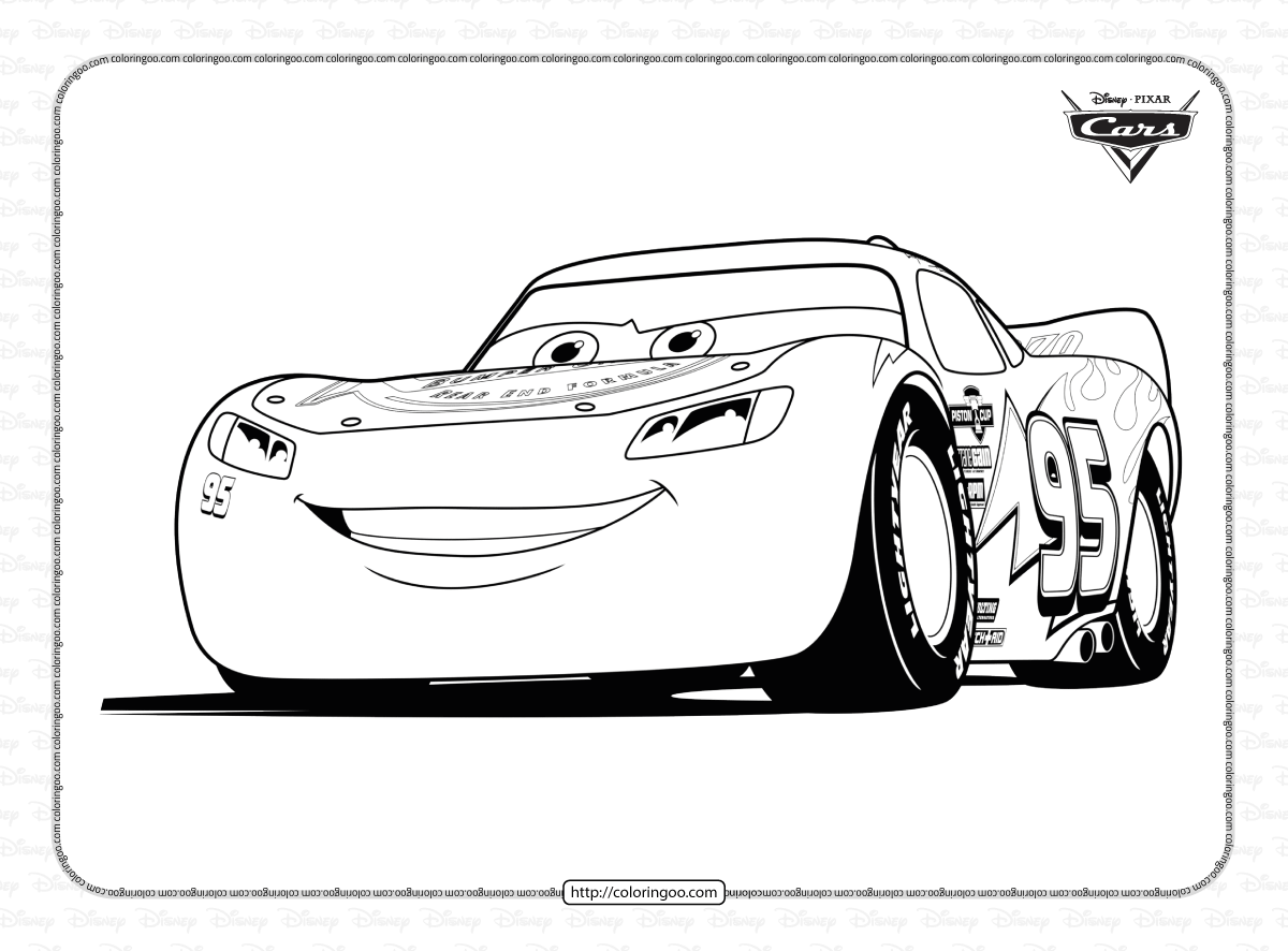 Printable lightning mcqueen coloring pages