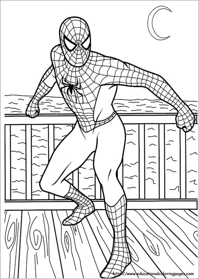 Spiderman colouring pages