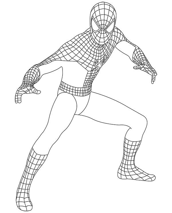 Free spiderman coloring worksheet