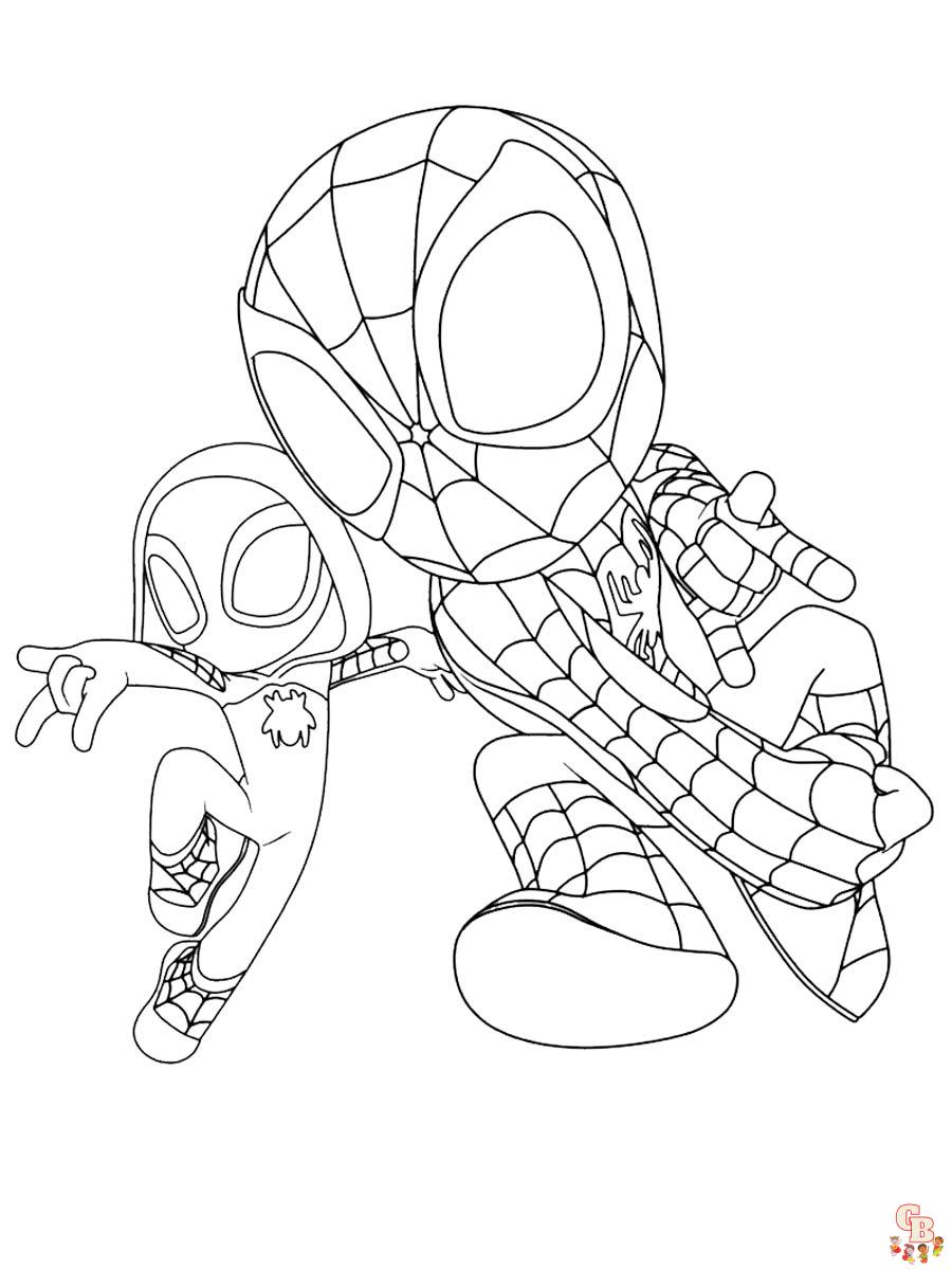 Spidey and his amazing friends coloring pages for kids