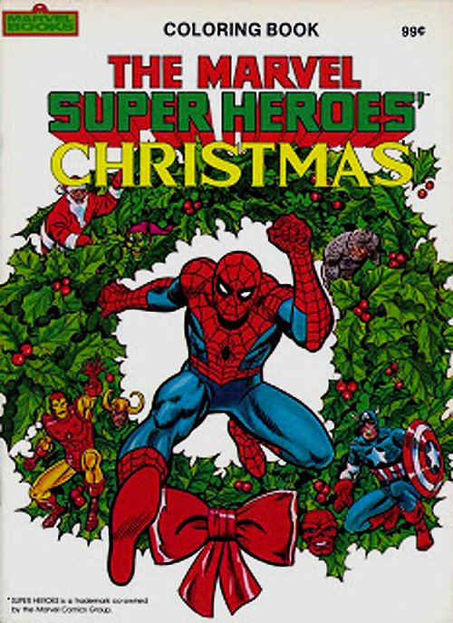 Marvel christmas coloring book cover spider