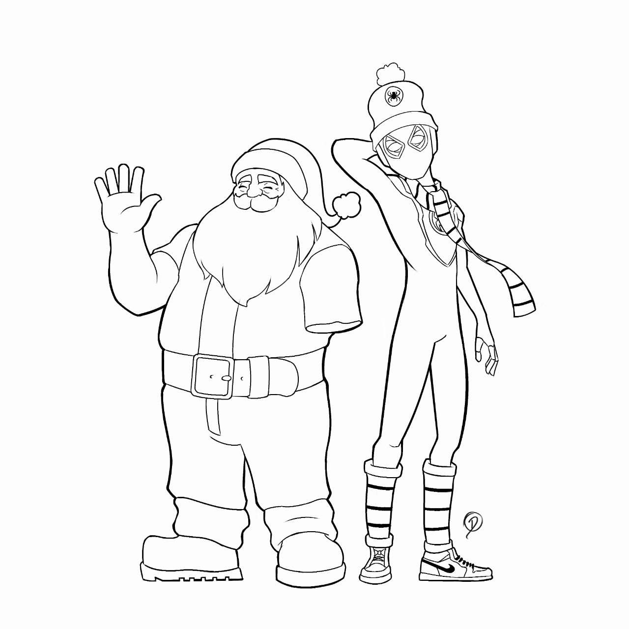 From the series of drawings i never finished miles morales and santa claus and i have open missions guys rspiderman