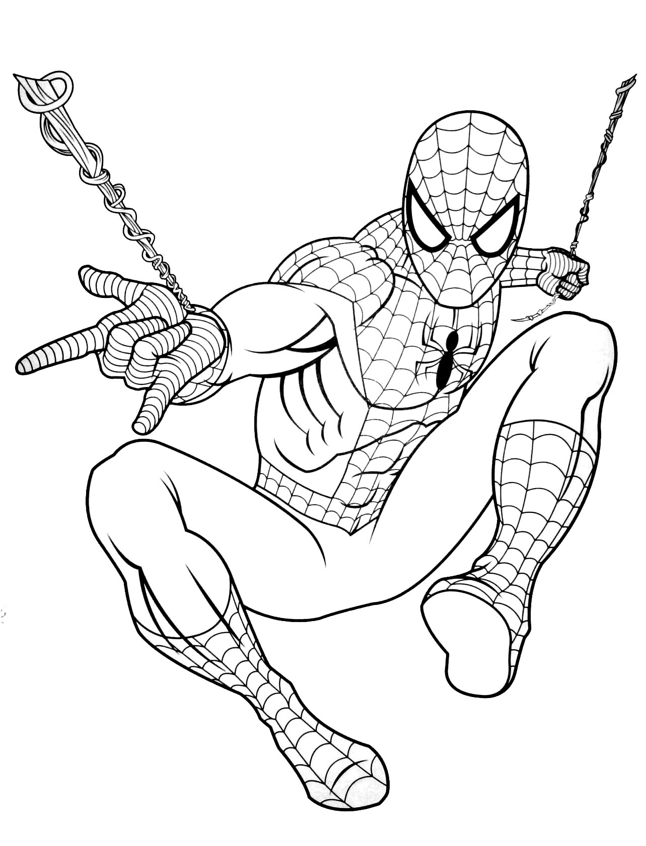 Free spiderman drawing to print and color