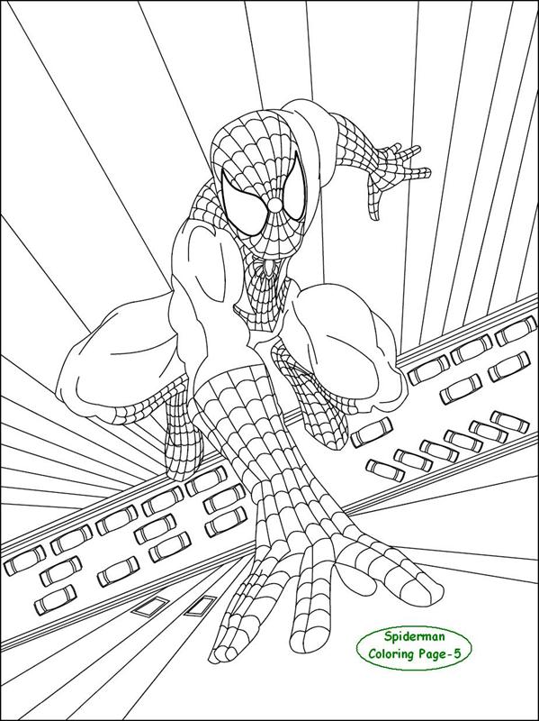 Spiderman coloring page for kids