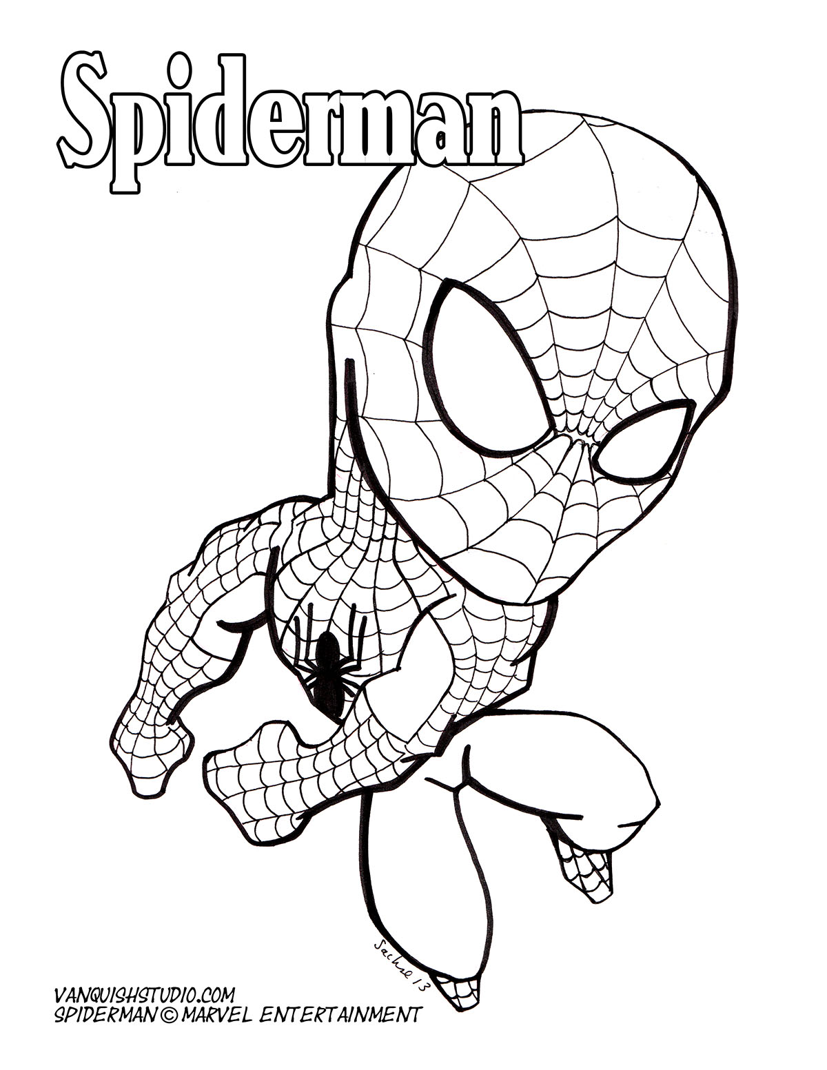 Spiderman coloring page vanquish studio