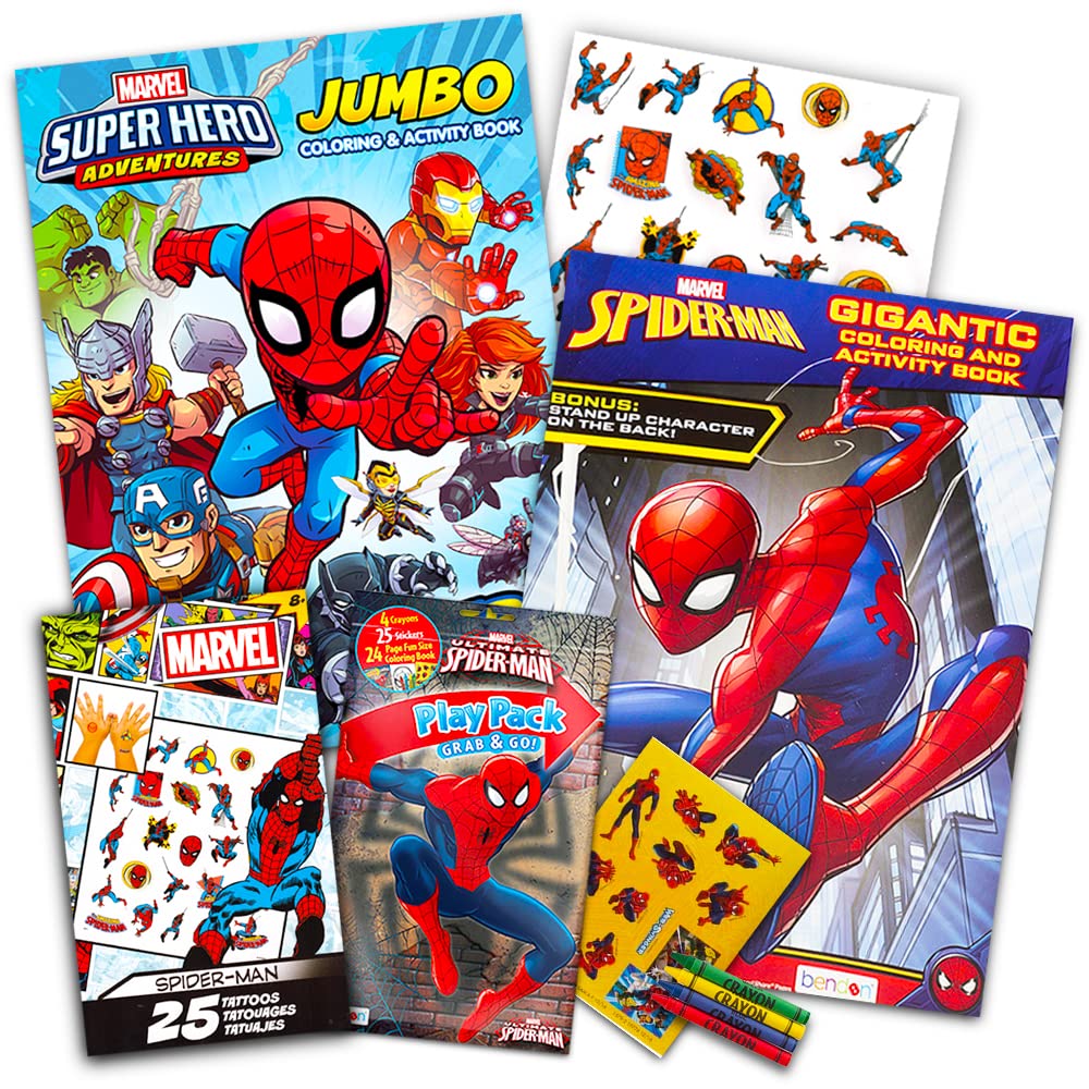 Marvel spiderman ultimate coloring book set