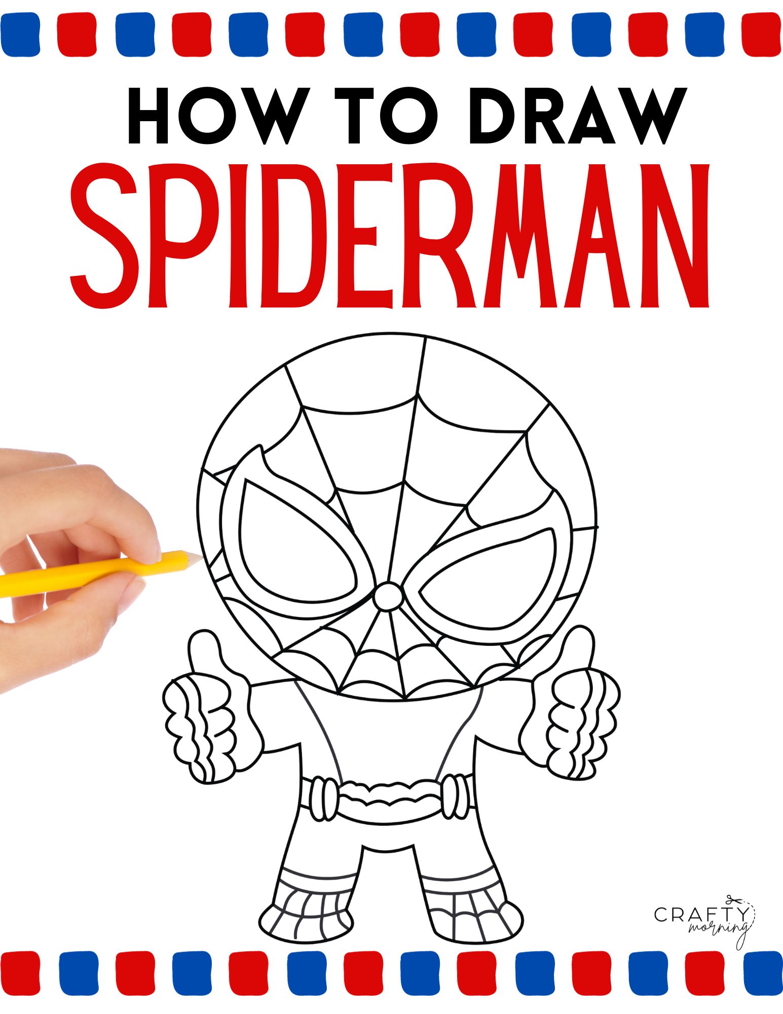 How to draw spiderman for kids