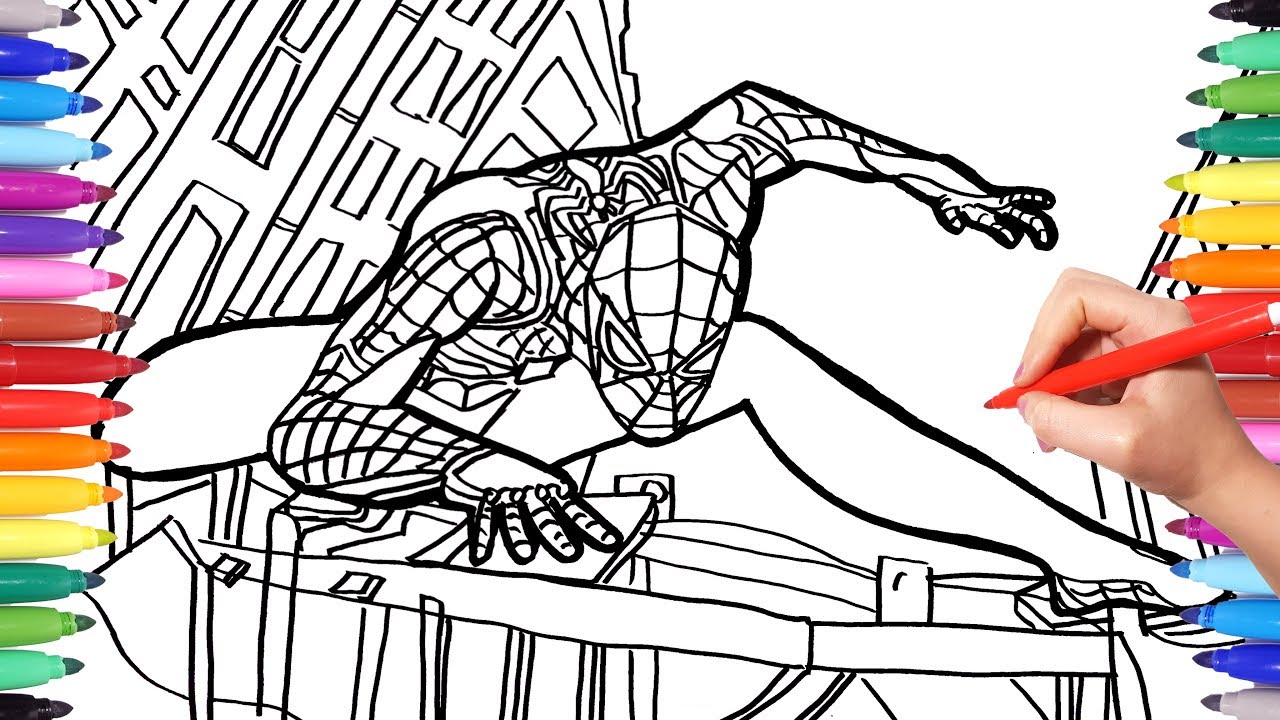 Drawing and coloring spideran spider an coloring pages watch how to draw spideran